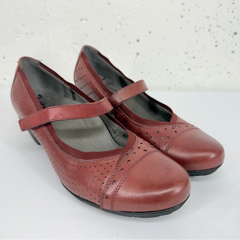 Abeo Women’s 9 N Narrow Noelle Burgundy Leather Rounded Toe Mary Jane’s 9N